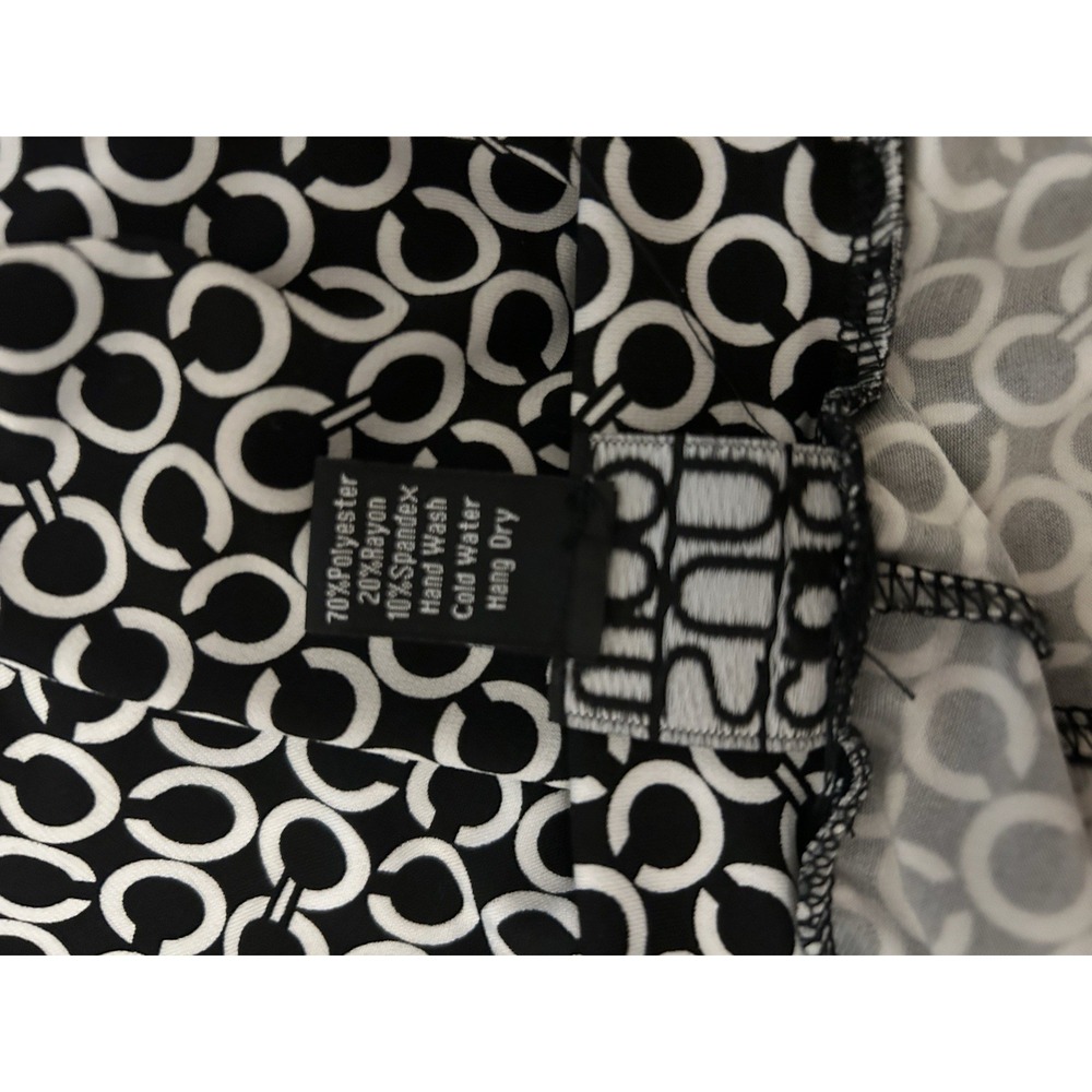 Clara Sun Woo Women's Pants Medium‎ Black White Geometric Print Stretch Pockets - Picture 9 of 9